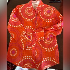 Tizzie Orange and Purple Geometric Shirt